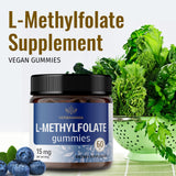 HERBAMAMA L Methylfolate 15mg Gummies - Help Improve Wellness, Mood, Energy & Brain Function - Methyl Folate Supplement for Immune Support - 60 Chewables