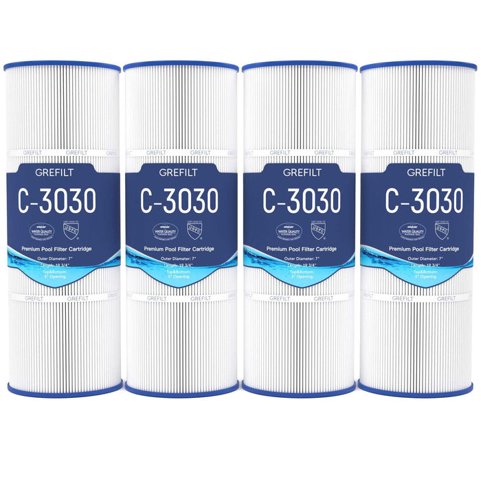 Grefilt C3030 Pool Filter Cartridges, Compatible with Hayward SwimClear C3030, C3020, C3025, Replace Hayward CX580XRE, Pleatco PA81, Unicel C-7483, 325 sq.ft, 4-Pack