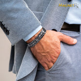 MagnetRX® Ultra Strength Magnetic Bracelet - Effective Stainless Steel Magnetic Bracelets for Men - Adjustable Bracelet Length with Sizing Tool for Perfect Fit (Gunmetal)