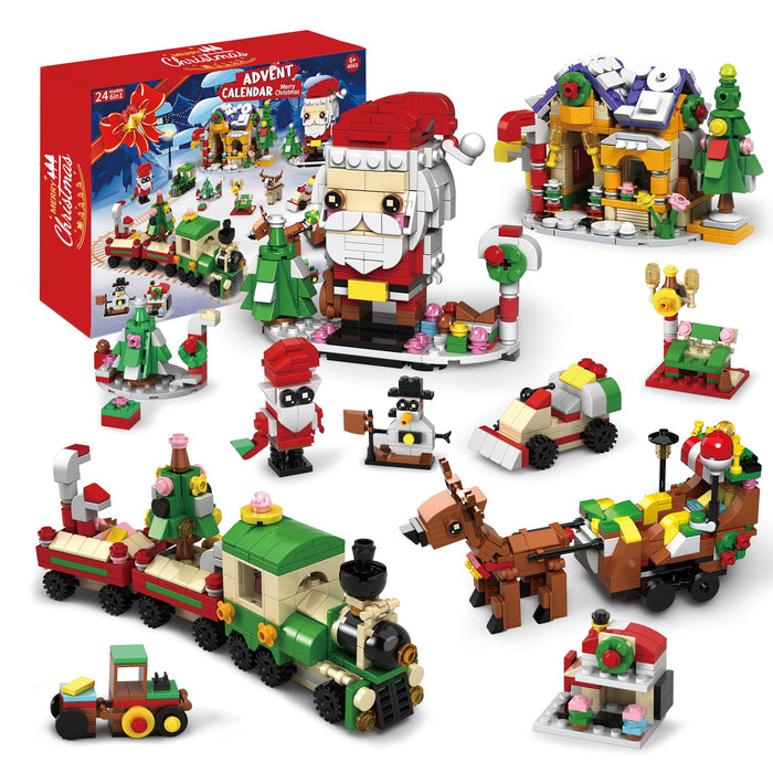 ZIZZ Advent Calendar 2024 Kids: 24 Days Christmas Building Blocks Toy Xmas Holiday Countdown Building Set Christmas Gift for Boys Girls Teen Age 6 7 8 9 10 11 12+ Years Old Christmas Stocking Stuffers