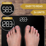 INEVIFIT BATHROOM SCALE, Highly Accurate Digital Bathroom Body Scale, Measures Weight up to 400 lbs. includes Batteries