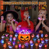 Coluans Halloween Treats 25Pcs Halloween LED Ring Light Up Rings Halloween Toys Glow in The Dark Halloween Party Favors for Kid LED Flash Rings Non Candy Gift Bag Fillers NEW VERSION