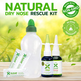 Xlear Dry Nose Relief Kit, All Day Dry Nose Rescue Kit Including Xlear Nasal Spray with Xylitol, Xlear Rescue Nasal Spray, Xlear Nasal Rinse Neti Pot and 50 Refill Packets