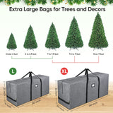 BALEINE 9 ft Christmas Tree Storage Bag, Heavy Duty 900D Oxford Fabric with Reinforced Handles and Dual Zippers Wide Opening, Extra Large Storage Container for Trees and Decorations (Grey)