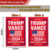 NASIAN Trump Vance 2024 Garden Flag Take America Back Garden Flag Trump Vance 2024 Yard Signs Patriotic American Garden Flags for Outside 12x18 Double Sided Outdoor House Lawn Decorations Banner