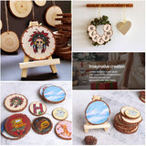 5ARTH Natural Wood Slices - 30 Pcs 3.5-4 inches Craft Unfinished Wood kit Predrilled with Hole Wooden Circles for Arts Wood Slices Christmas Ornaments DIY Crafts