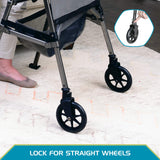 Able Life Locking Swivel Front Wheel Kit, 6-inch Replacement Rolling Walker Wheels for the Able Life Space Saver Walker, Stander EZ Fold-N-Go Walker, and Signature Life Elite Travel Walker, Set of 2