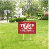 ROYALITA Trump 2024 Yard Sign with H-Stakes - Double Sided 18x12 Inch Trump Take America Back Signs, Placard Voted for Trump Lawn Signs Triggering Signs Rally Decoration Outdoor Lawn Yard Signs