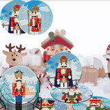 8 Pieces Christmas Nutcracker Diamond Coasters Kits with Holder DIY Christmas Nutcracker Diamond Art Coaster Coaster for Adults Diamond Kits Supplies for Holiday Christmas Gift