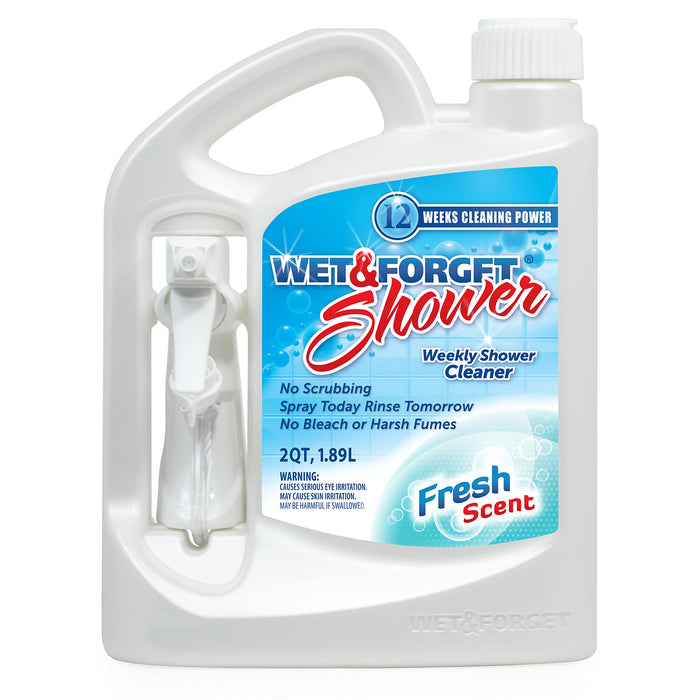 Wet & Forget Shower Cleaner Spray Multi-Surface Weekly Application Requires No Scrubbing, Bleach-Free Formula, Ready to Use, Fresh Scent, 3 Months of Cleaning, 64 Fluid Ounces, 1 Pack