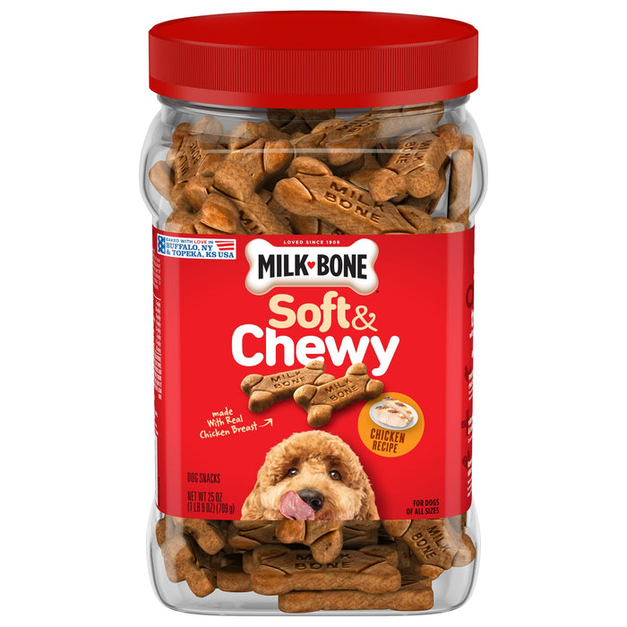 Milk-Bone Soft & Chewy Dog Treats, Chicken Recipe, 25 Ounce Made with Real Chicken Breast