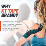 KT Tape, Pro Ice, Menthol Infused Kinesiology Tape, 20 Count, 10" Precut Strips, Black