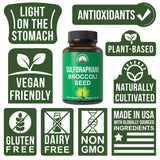Sulforaphane Supplement 20mg + Broccoli Seed Extract Vegan Capsules. Activated and Stabilized Sulforaphane From Broccoli Sprouts + Broccoli Seed. Complete Antioxidant. Non-GMO, Gluten Free.