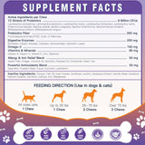 Probiotics for Dogs, Freeze-Dried Dog Probiotics and Digestive Enzymes, Plus Omega-3 for Itchy Skin, 3-in-1 Prebiotics for Digestive Health, Dog Vitamins and Supplements for Immune Health, 120 Bites