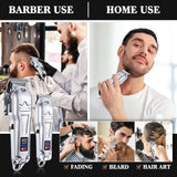 Ufree Professional Hair Clippers for Men, Cordless Metal Barber Clippers and Trimmers Set, Clippers for Hair Cutting Kit with LCD Display, Zero Gap T-Blade Beard Hair Trimmer, Gifts for Men, Silver