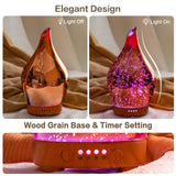 Porseme Essential Oil Diffuser 3D Firework Glass Aromatherapy Ultrasonic Humidifier Rose Gold, Auto Shut-Off, Timer Setting, BPA Free, Aroma Decoration for Home, Office, Gym, Spa, Premium Gift 100ml