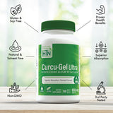 Health Thru Nutrition Curcu-Gel 650mg BCM-95® CurcuGreen Turmeric Curcumin | High Absorption | Clinically Studied | 3rd Party Tested | Non-GMO (Pack of 60)