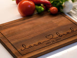 Personalized Engraved Cutting Board for Couples, Custom Couples Gift Ideas for Christmas Wedding Anniversary Engagement Housewarming, Anniversary Gifts for Men Women Parents, Wedding Gifts for Couples