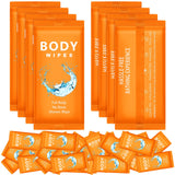 Treela 300 Pcs Large Body Wipes Individually Wrapped Bath Wipes for Adults Bathing No Rinse Shower Wipes Bulk Deodorant for Homeless Personal Cleansing Wipes for Travel Gym(Orange, 7.09" x 9.84")