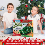 Kids Advent Calendar 2024 for Boys, 24 Days Christmas STEM Military Toys Building Blocks Countdown Calendar Gifts Box with 12-in-1 Tank & Fighter Plane Bricks Toys Set for Kids Teens Girls Boys Age 6+