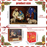 Advent Calendar Puzzle 2024 - Christmas Countdown Calendar, 1008 Pieces Puzzle 24 Days Christmas Advent Calendar for Adults, Family Game Christmas Gifts Puzzles for Home Decor (B)