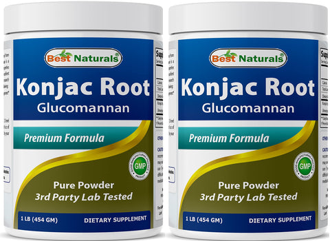 Best Naturals 2 Pack Konjac Glucomannan Root 1 Pound - 2000 mg per Serving - (Total 2 Pound)