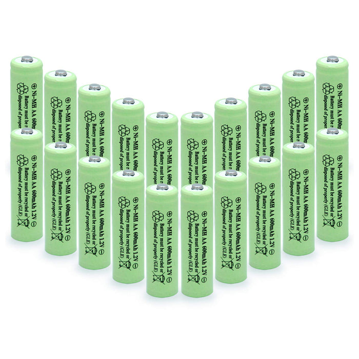 QBLPOWER AA Ni-MH 600mAh 1.2V Rechargable Solar Light Batteries for Outdoor Solar Lamps Garden Lights Remotes Mice(20Pcs)