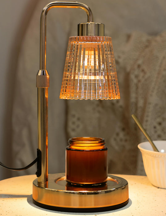 Gold Candle Warmer Lamp with 24h Cycle Timer, Dimmable Wax Melt Warmer
