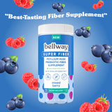 Bellway Super Fiber Supplement Powder (4 Pack) - Psyllium Husk Powder, Sugar Free, Vegan, Gluten Free, Mixed Berry, 288 Servings