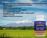 Zen Principle Grass Fed Beef Kidney Supplement, 210 Capsules, 3250mg. DAO Enzyme for Histamine Health. Selenium and B12 for Thyroid Support.