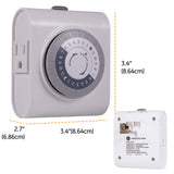 GE 24-Hour 2 Grounded Outlets Mechanical Outlet Timer, Timers for Electrical Outlets Indoor, Light Timers Indoor, Daily ON/OFF Cycle, Timer for Lights Inside, Christmas Tree Timer, 4 Pack, 66405