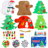 Max Fun 302PCS Christmas Crafts Tree Foam Shapes Stickers Set Craft Kits, Xmas Tree Hat Snowman Christmas Decorations for Kids Crafts Party Favors Supplies