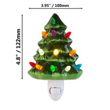 Creative Hobbies Christmas Tree Night Light - Plug in Ceramic Vintage Night Light with LED Bulb