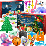 HelloJoy Christmas Pop Fidgets Advent Calendar 2024 for Boys Girls, 24 Days Countdown Calendar Push Pop Bubble Set Sensory Toys Pack for Kids Adult Teens, Xmas Party Favors Carnival Treasure Classroom Prizes