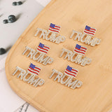 6pcs Donald Trump Pins, Stylish Donald Trump Pins USA Flag Design Trump Pins 2024 Crystal Trump Brooch with White Container Apparel Pin for President Election Merchandise Gifts Souvenir