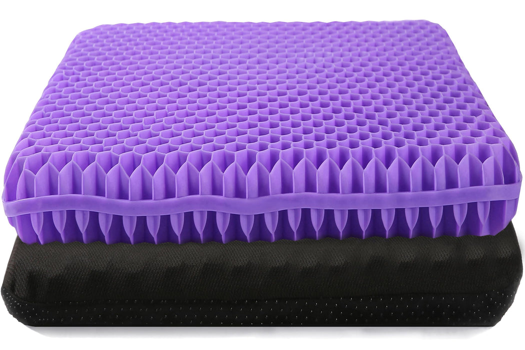 NC Gel Seat Cushion for Long Sitting, Pressure Relief pad, Back, Hip, Sciatica, Tailbone Pain Relief Cushion, Use for The Car, Office, Wheelchair, Stadium Bleachers, Outdoor Travel .(Purple)