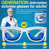 Hion 2 Pairs Adult Anti- Motion Sickness Smart Glasses, Ultra-Light Portable Nausea Relief Liquid Glasses, Carsickness Airsickness Seasickness Glasses, Kids Travel/Cruise Essentials（White