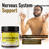 HERBAMAMA Lemon Balm Gummies - Lemon Balm Supplements for Mood and Brain Support - Calming Gummies with Calm and Relaxing Formula - Lemon Balm Herb Melissa Officinalis - 60 Vegan Gummies