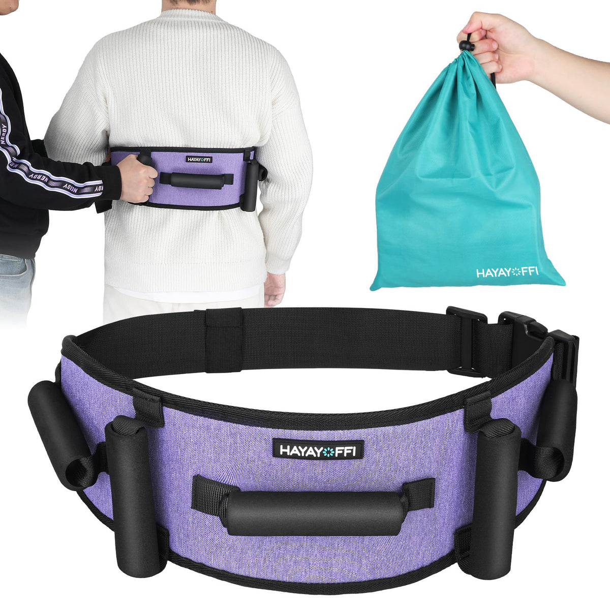 HayaYoffi Gait Belts Transfer Belt for Seniors with Padding Handles, G