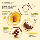 Farmacy Honey Dewy Duo - Honey Halo Ceramide Face Moisturizer & Wake Up Honey Eye Cream for Dark Circles and Puffiness - Skincare Gift Set