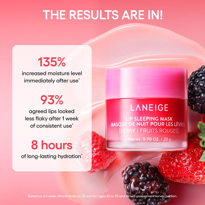 LANEIGE Lip Sleeping Mask Grapefruit: Nourish, Hydrate, Vitamin C, Murumuru & Shea Butter, Antioxidants, Flaky, Dry Lips