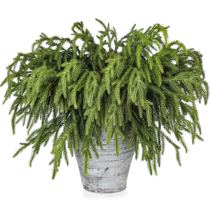 Artgar 12 Pcs Pine Branches - 18 Inch Artificial Green Pine Stem - Real Touch Christmas Greenery Pines Branches for DIY Flower Arrangement Home Indoor Christmas Decor