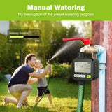 MUSCCCM Sprinkler Timer, Water Timers for Hoses Programmable,Irrigation Timer Outdoor with 3-Time Modes/Rain Sensor/Manual Watering, Ipx5 Waterproof,1 Outlet