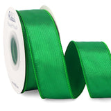 Ribbli Emerald Green Satin Wired Ribbon 1.5 Inch Green Christmas Ribbon for Gift Wrapping Wreaths Garland Tree Decoration Crafts Home Decor-Continous 20 Yards