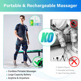 Rechargeable Leg-Massager for Circulation with Heat, Portable & Cordless Air Compression Leg Massager for Muscles Relaxation, Massage Calf & Thigh, Handheld Controller with 3 Modes 3 Intensities