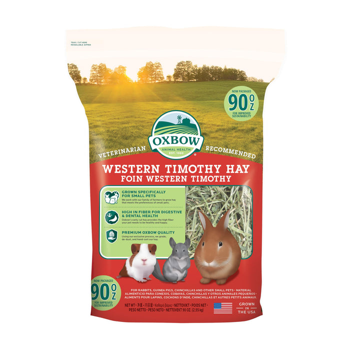 Oxbow Western Timothy Hay, Rabbit & Guinea Pig Hay, High Fiber, USA, 90 oz