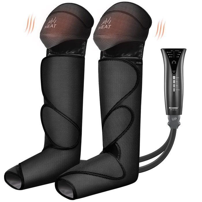 FIT KING Foot and Leg Massager for Circulation with Knee Heat with Hand-held Controller 3 Modes 3 Intensities