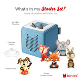 Toniebox Audio Player Starter Set with Counting Songs, Bedtime Songs, Sing-Along Songs, Travel Songs, and Playtime Puppy - Listen, Learn, and Play with One Huggable Little Box - Light Blue