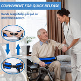 Gait Belt for Seniors, Transfer Belt with 7 Nylon Padded Handles, FSA HSA Eligible, Medical Belt for Lifting Patients, Safety Gait Belt for Elderly Easy to Use Quick Release Buckle(Blue)