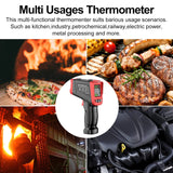 KEMAISI Infrared Thermometer Gun, Non-Contact Digital Laser Temperature Gun -58°F -1616°F (-50℃-880℃), Laser Temp Gauge Surface Measuring Tool for Cooking, Oven, HVAC, Industry (Non-Body use)